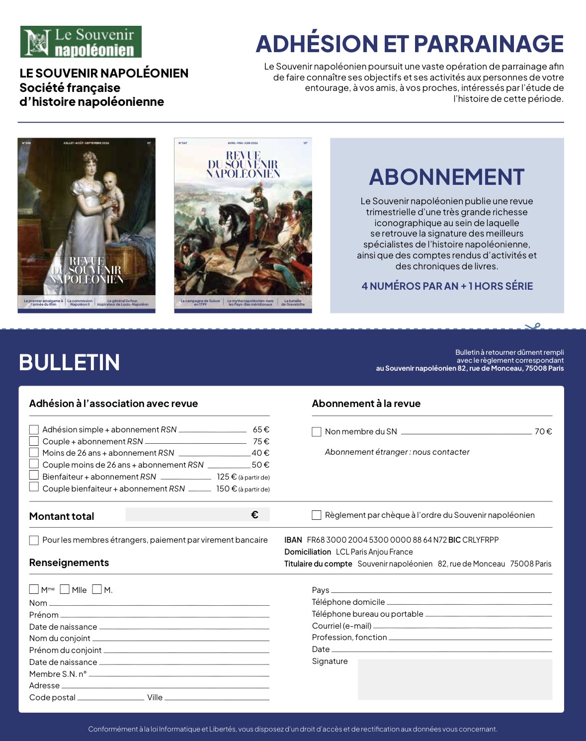 Bulletin d’adhésion