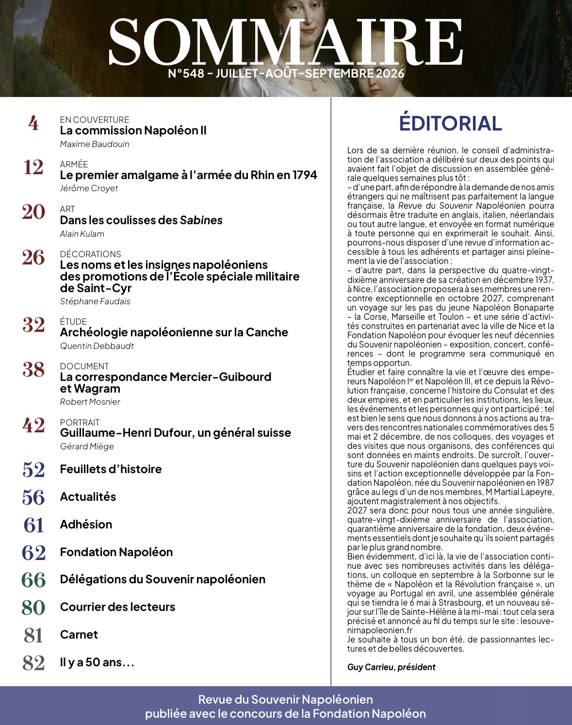 Sommaire de la revue